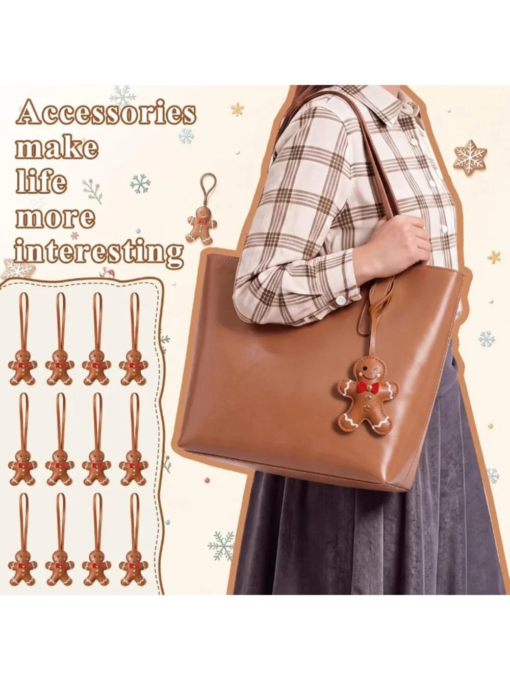 12 Pcs Stylish Leather Purse Charms - Unique Handbag Accessories for Fashion